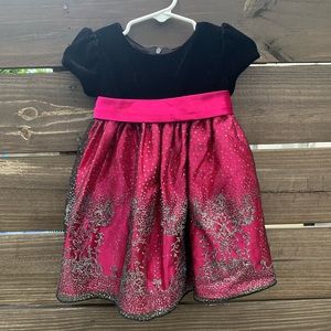 Fuchsia and black party dress